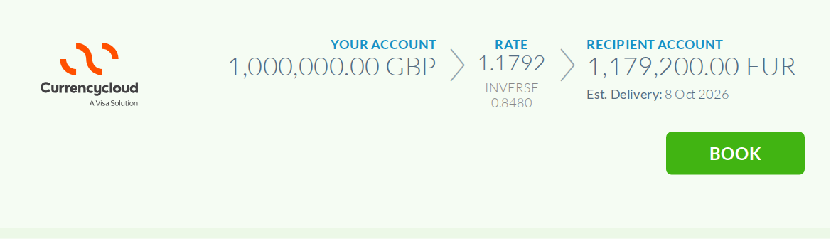 Before: £1,000,000 quote, Book on its own row